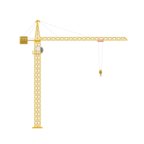 Grue Tour Jaune Vue Latérale Isolée Sur Fond Blanc Transparent — Image vectorielle