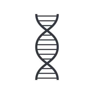 Siyah ana hat geni ve DNA sembolü. Eğitim ve bilgi vektörü ikonu. Tamamen düzenlenebilir vuruş beyaz şeffaf üzerinde izole