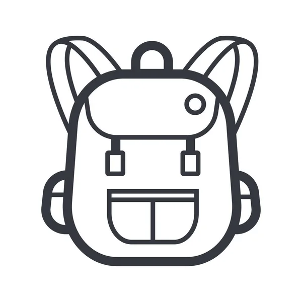 Negro Contorno Mochila Icono Vector Carrera Totalmente Editable Aislada Sobre — Vector de stock