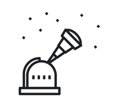 Beyaz şeffaf arkaplanda siyah ana hatlı gözlem simgesi izole edildi.