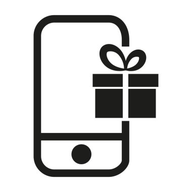 Şeffaf arkaplanda bir hediyenin siyah doldurulmuş vektör simgesi