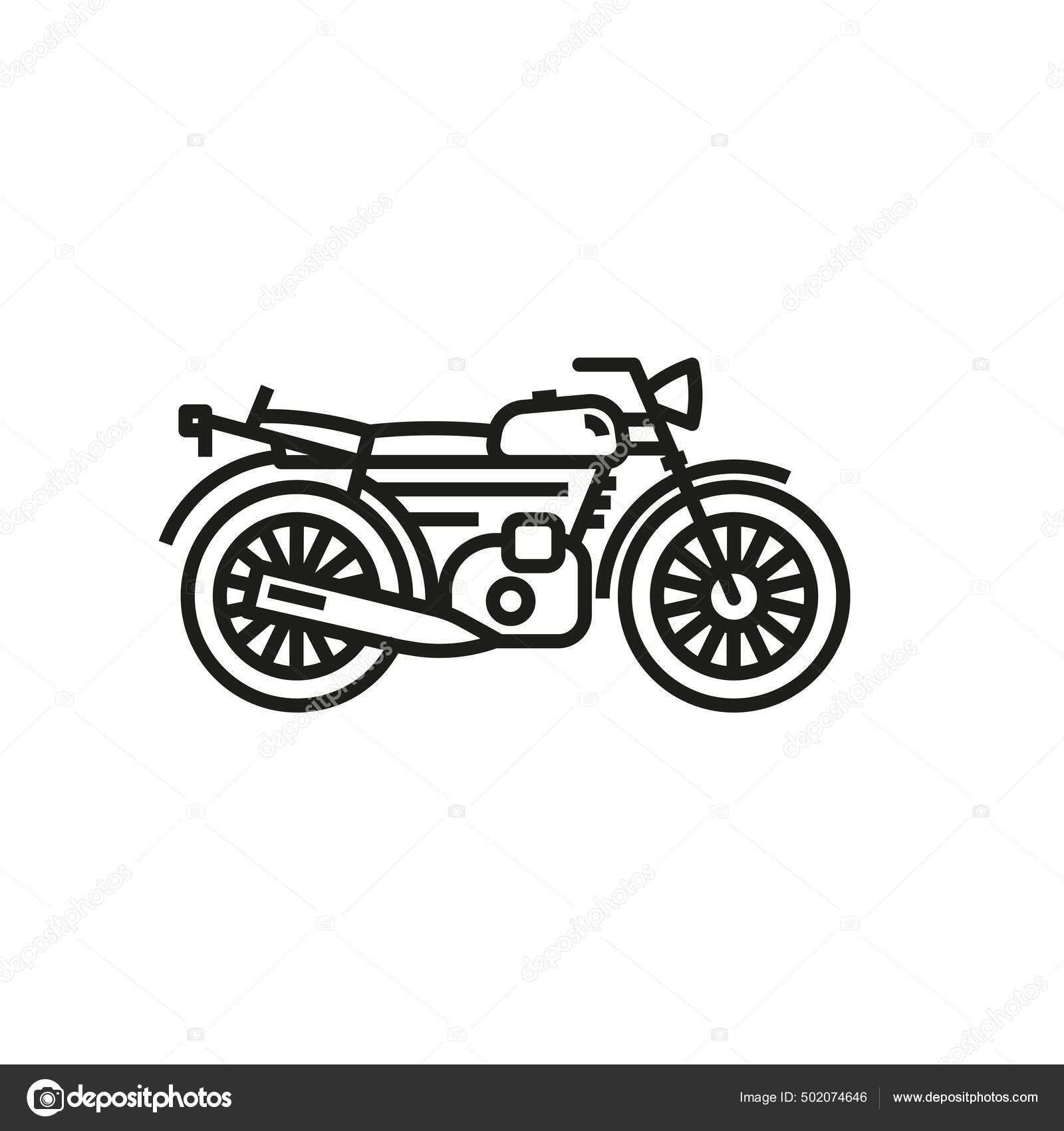 Motocicleta Vector Contorno Estilo Negro Icono Lineal Aislado Sobre Fondo  Vector de stock #502074646 de ©alisachaseon, image size:1600x1700