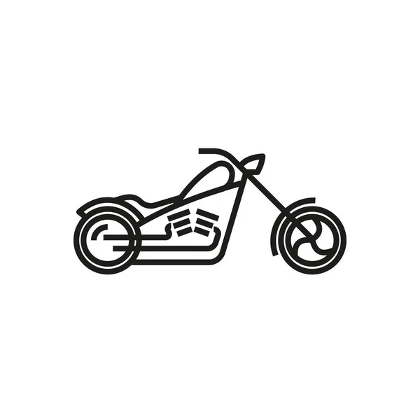 Motorrad Vektor Umriss Stil Schwarz Lineares Symbol Isoliert Auf Transparentem — Stockvektor