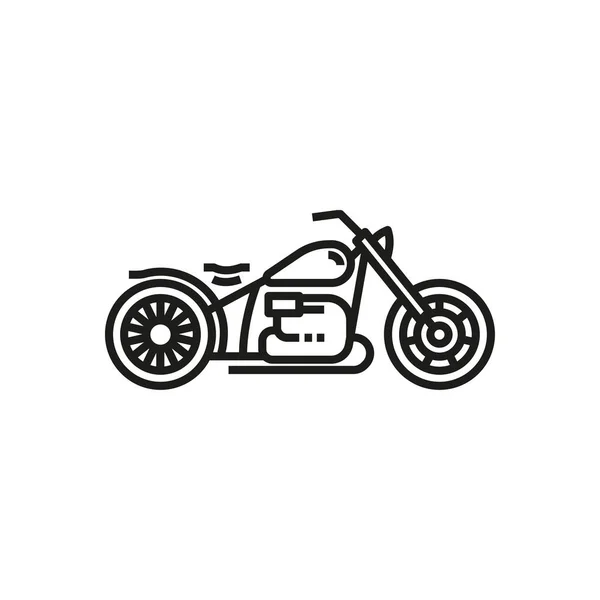 Motocicleta Vector Contorno Estilo Negro Icono Lineal Aislado Sobre Fondo — Archivo Imágenes Vectoriales