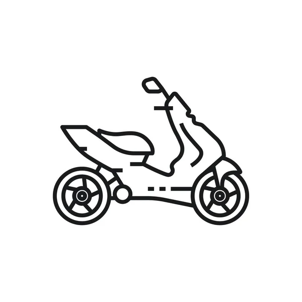 Motocicleta Vector Contorno Estilo Negro Gradiente Icono Lineal Aislado Sobre — Archivo Imágenes Vectoriales