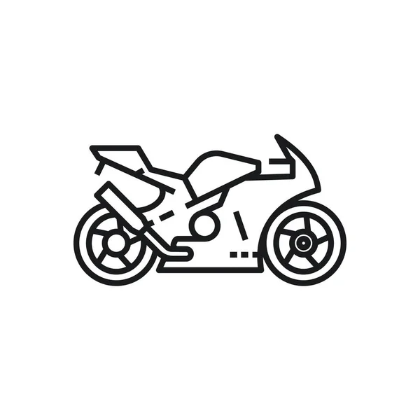 Motocicleta Vector Contorno Estilo Negro Gradiente Icono Lineal Aislado Sobre — Vector de stock