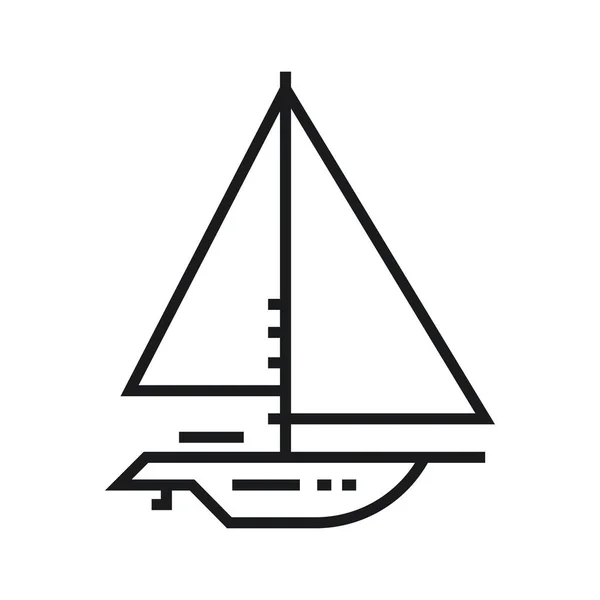 Yachtsegel Vektor Umrissstil Liniensymbol Isoliert Auf Transparentem Hintergrund Seitenansicht — Stockvektor