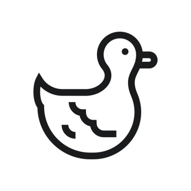 Ördek çizgisi kenar görünüm vektör çizimi şeffaf arkaplanda izole edildi. Yan görünüm.