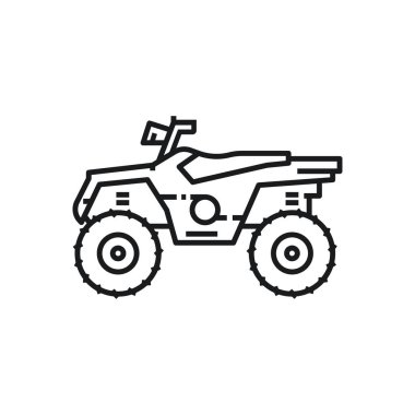 Şeffaf arkaplanda satır atv simgesi izole edildi. Dörtlü bisikletin yan görünümü.