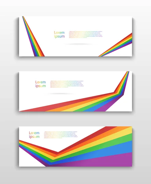 Set Von Vector Flyer Vorlagen Lgbt Regenbogenhintergrund Mit Kopierraum Für — Stockvektor