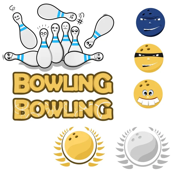 Bowling and skittles game — Stock Vector