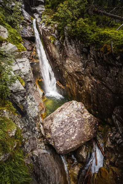 Huge Waterfall Cold Creek High Tatras Slovakia — Stock Photo, Image