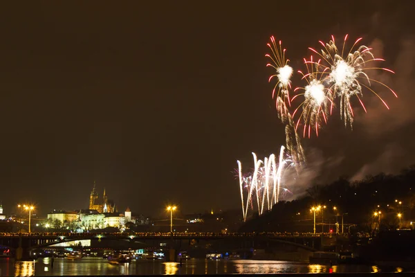 Prag fyrværkeri - Stock-foto