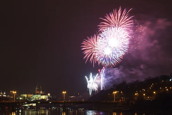Prague firework — Stock Photo, Image
