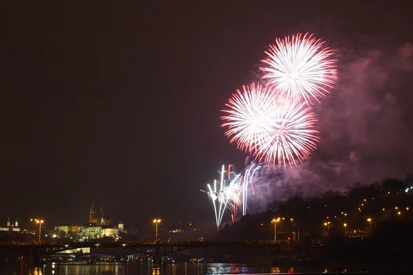 Prague firework — Stock Photo, Image