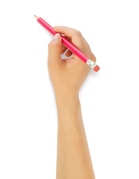 Mänskliga händer med penna — Stockfoto