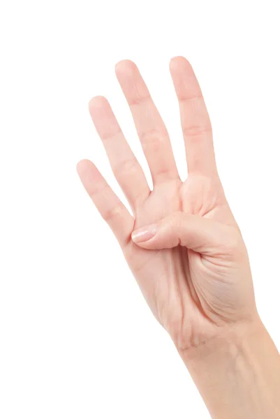Hand gest - nummer fyra — Stockfoto