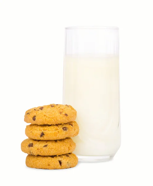 Glas melk en koekjes — Stockfoto