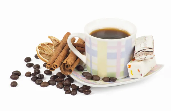 Šálek kávy s přísadami — Stock fotografie