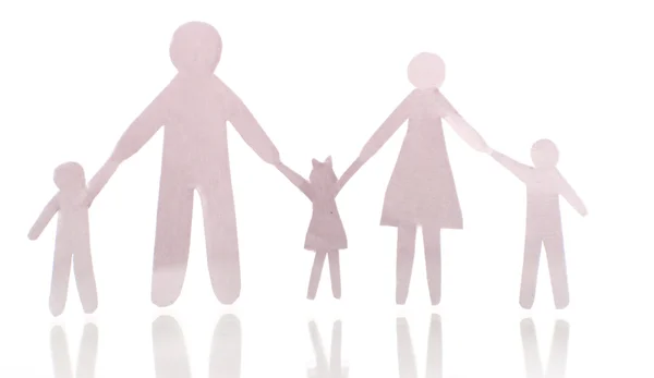 Paper family on white — Stock Photo, Image