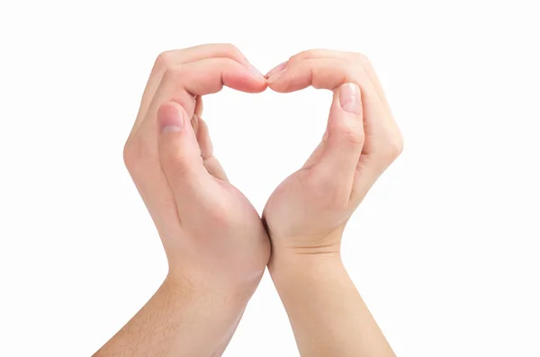 两只手形成一个心的形状 — 图库照片