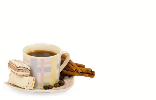 Kaffeetasse mit Süßigkeiten — Stockfoto