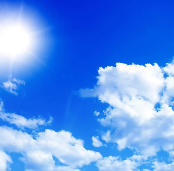 Blue sky with sun background — Stock Photo, Image