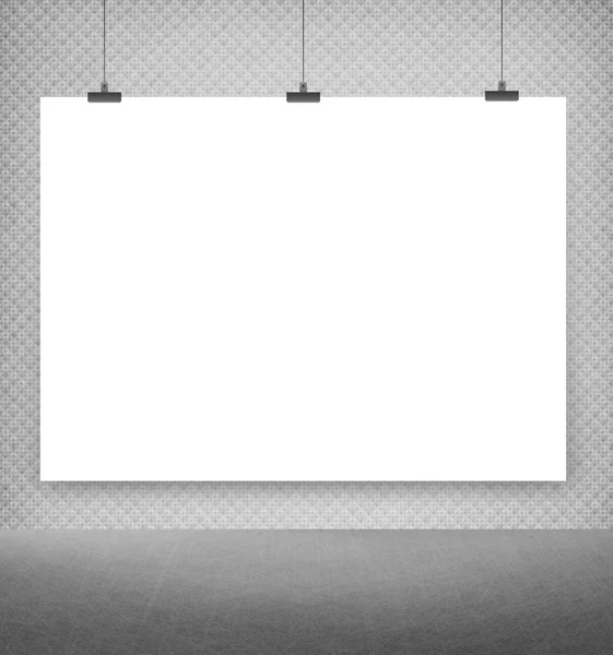 White poster on a wall — Stock Photo, Image