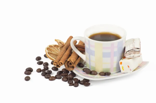 Φλιτζάνι καφέ με συστατικά — Φωτογραφία Αρχείου