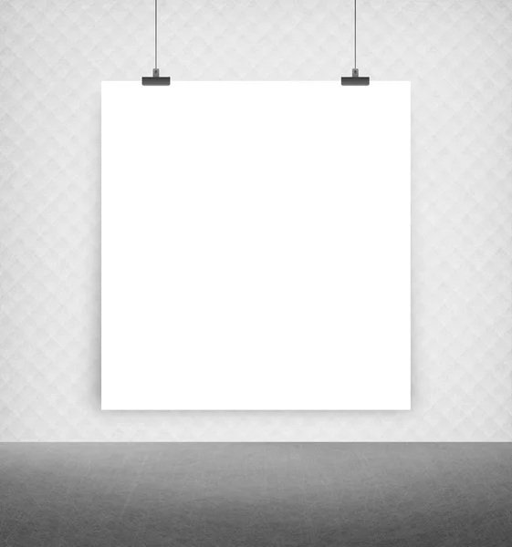 Fehér poszter a falon — Stock Fotó