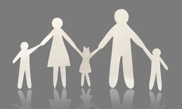 Paper family on gray — Stock Photo, Image