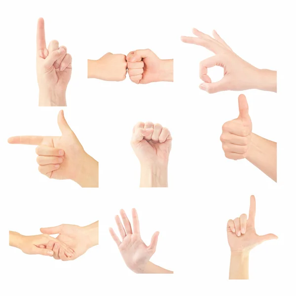 Conjunto de manos gestuosas aisladas —  Fotos de Stock