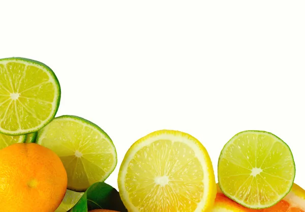 Citrus fruits on white — Stock Photo, Image