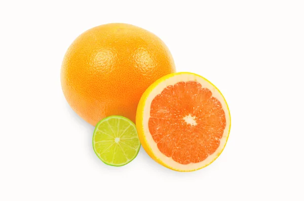 Citrusfrukter på vit — Stockfoto