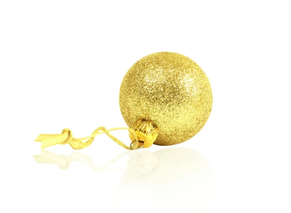 Golden dull christmas ball — Stock Photo, Image