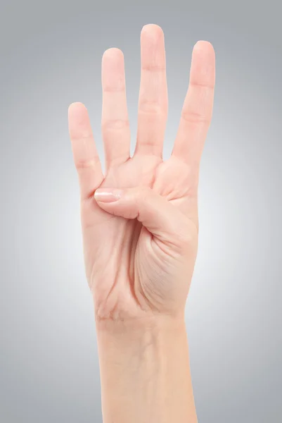 Hand Gesture - Number Four — Stock Photo, Image