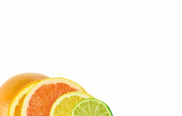 Citrus fruits on white — Stock Photo, Image