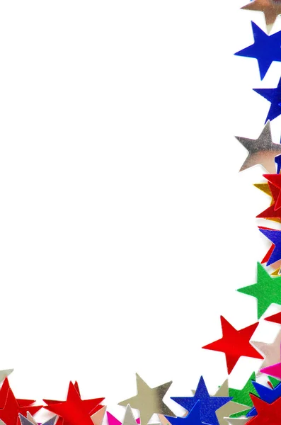 Vánoční dekorace barevné konfety hvězd — Stock fotografie