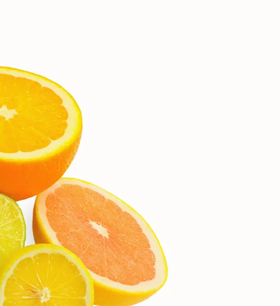 白色衬底上的柑橘属水果 — 图库照片