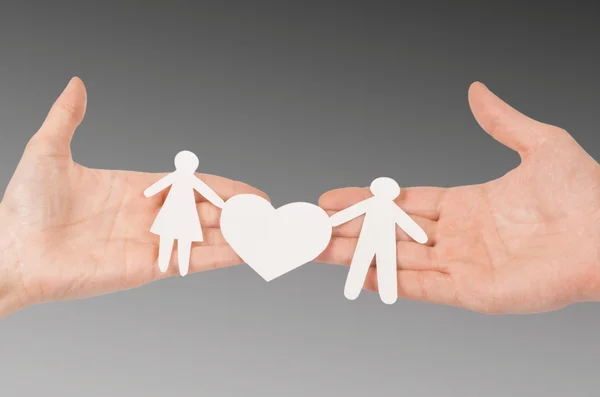 Cutout paper family on gray — Stock Photo, Image