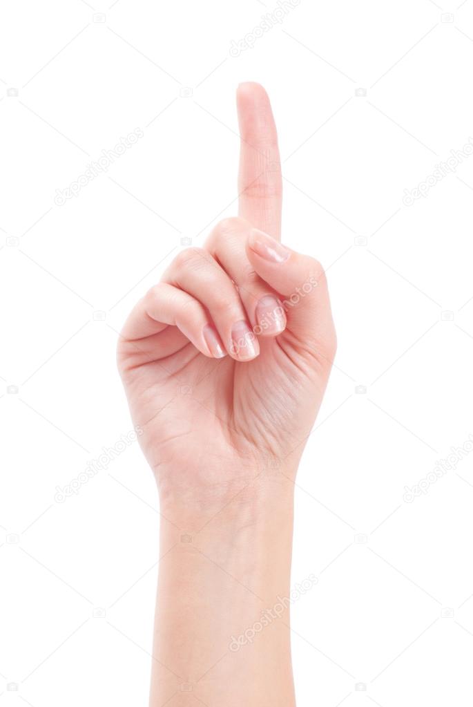 Hand with index finger isolated