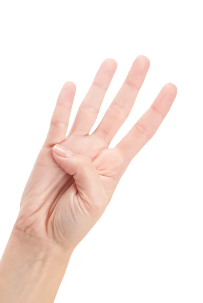 Hand Gesture - Number Four — Stock Photo, Image