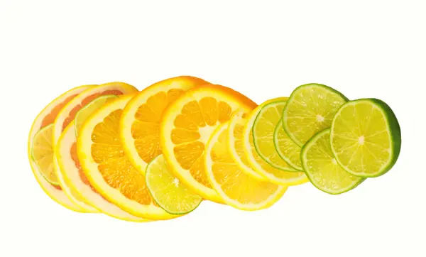 Citrus fruits on white — Stock Photo, Image