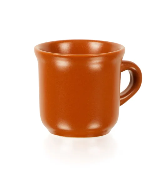 Bruin cup op wit — Stockfoto