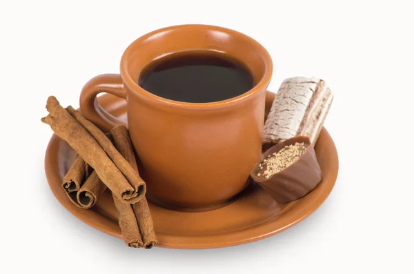 Kaffeetasse mit Süßigkeiten — Stockfoto