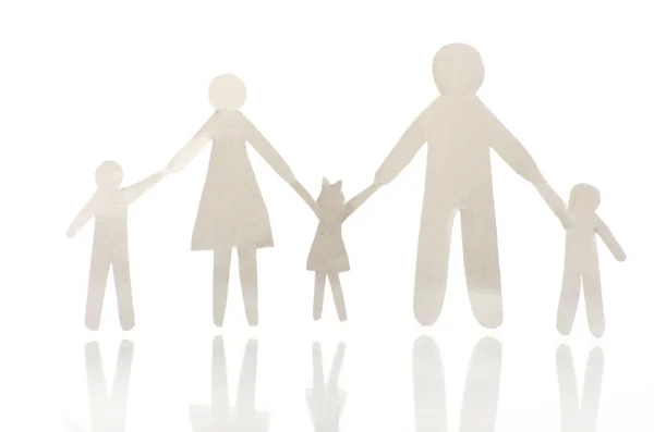 Paper family on white — Stock Photo, Image