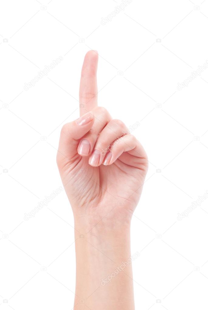 Hand with index finger isolated