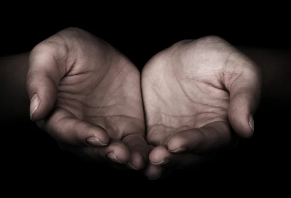 Man ger händer — Stockfoto