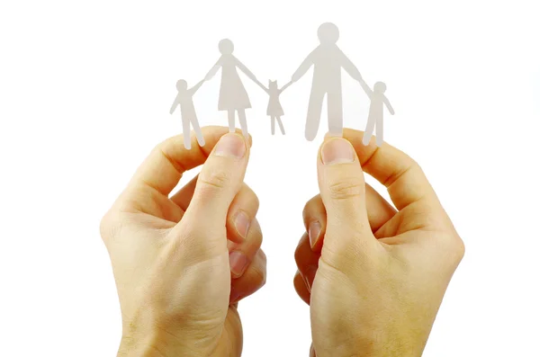 Paper family in hands — Stock Photo, Image