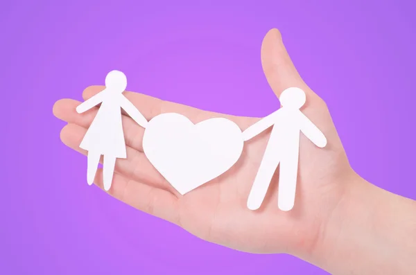 Paper family in hands — Stock Photo, Image